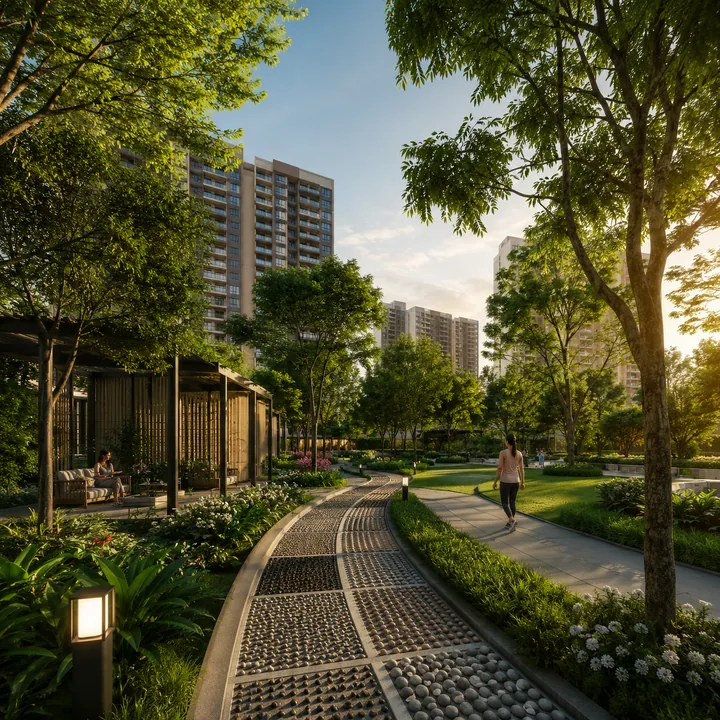 Lodha Hoskote landscaped gardens and walkways Lodha Hoskote landscaped gardens and walkways